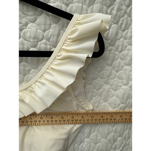 Sugar‎ Coast by Lolli Ruffle One Piece Swimsuit Ivory White Size M - Picture 4 of 9